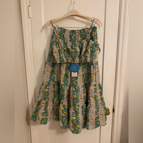 NWT RHODE x Target 2-Piece Set Outfit Whimsical Floral Crop Top and Midi Skirt - Picture 4 of 9